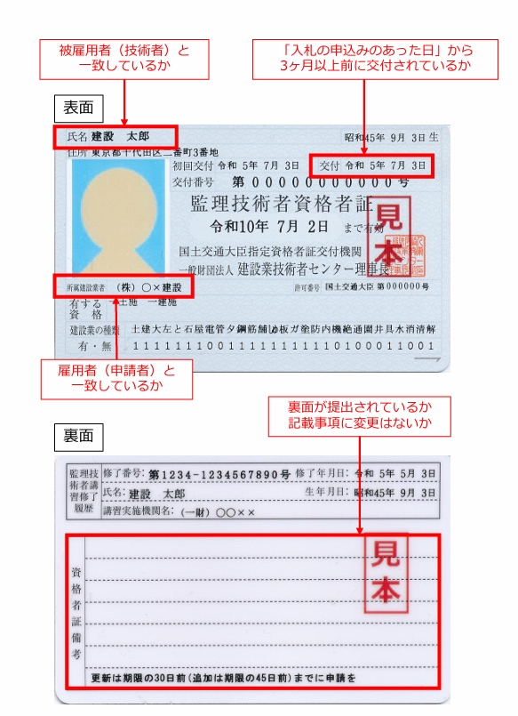 監理技術者資格者証