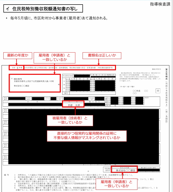 住民税特別徴収税額通知書